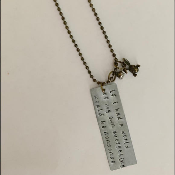 Jewelry - Alice in Wonderland - Tin Quote Necklace